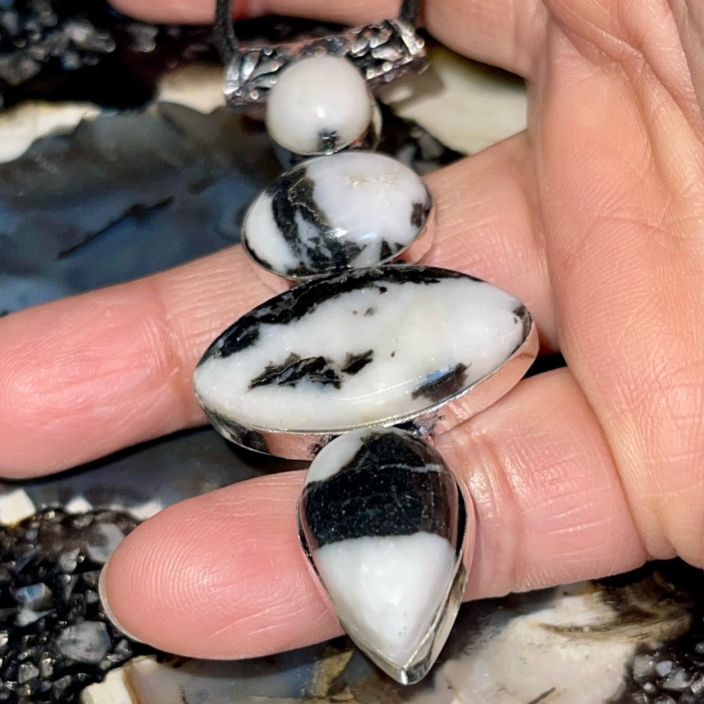 White Buffalo Turquoise Pendant 3” - Picture 11 of 17